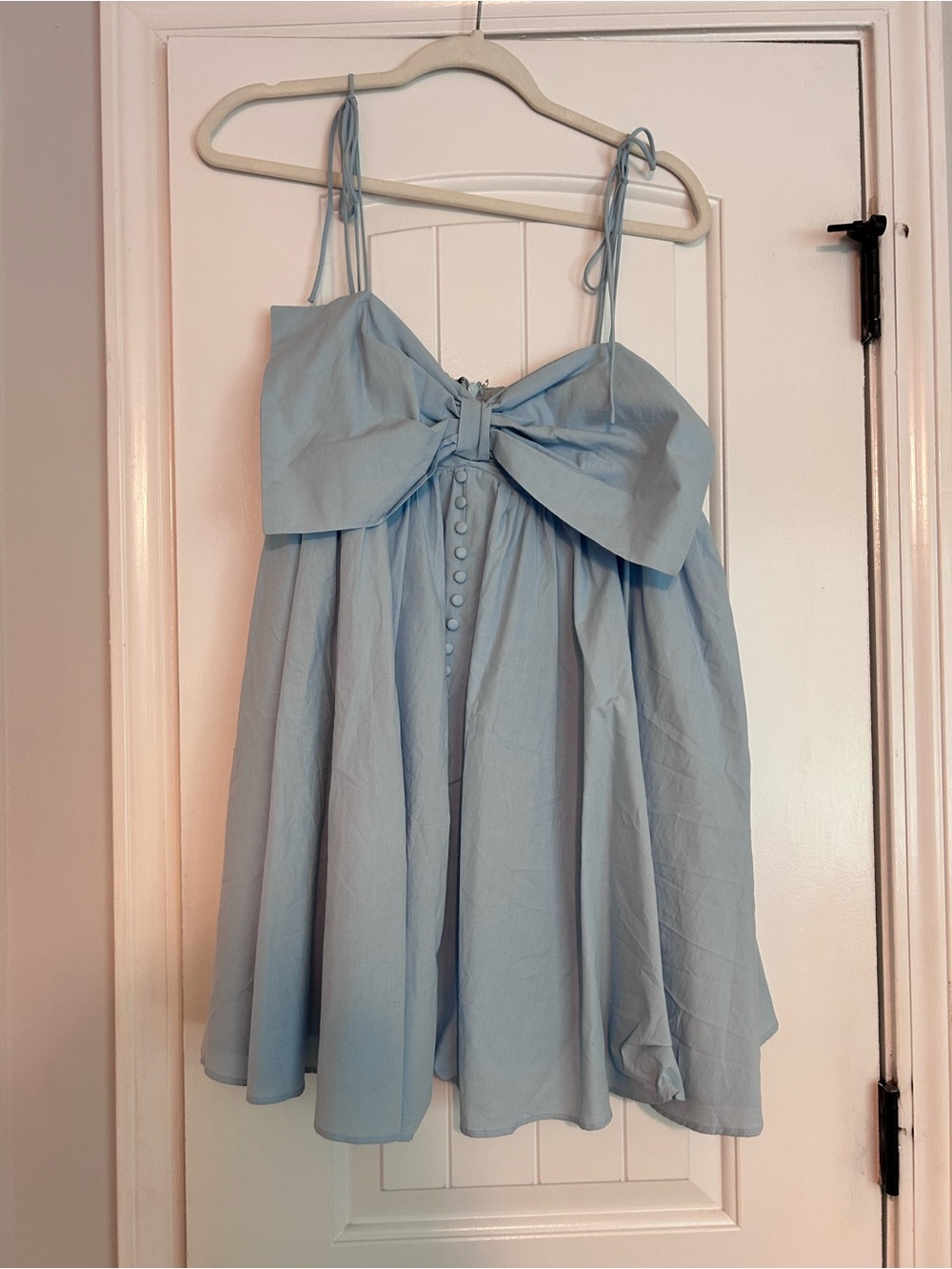 Light Blue Bow-Front' Dress